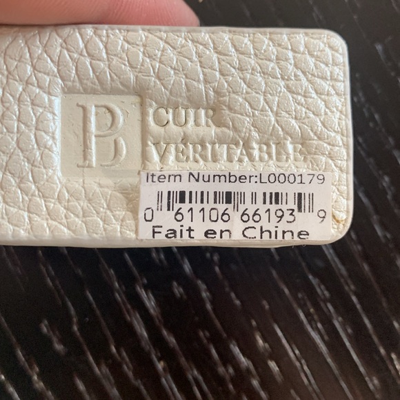 Pierre Belvedere Laptop Bag in Iridescent Cream Pebbled Leather. New - Picture 9 of 9